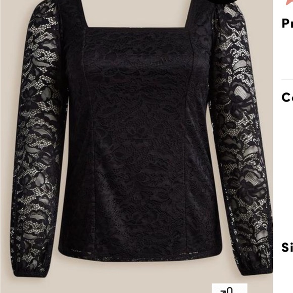 NWT LACE SQUARE NECK TOP - Picture 5 of 7